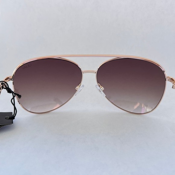 New Quay Vivienne Oversized Aviator Sunglasses Gold Brown Rare - Picture 8 of 8
